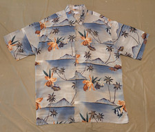 Vintage Pierre Cardin Hawaiian Shirt Mens XL Rayon Tropical Floral Palm Fish