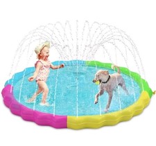 60" Heeyoo Splash Pad, Non-Slip Splash Pad Summer Outdoor Water, Sprinkler Pool