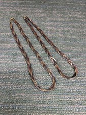 VINTAGE PAIR TRI COLORED GOLD TONE BRAIDED 22" NECKLACES