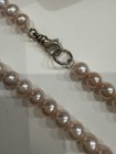 Vtg Sterling Silver & Pink Freshwater Pearl Necklace 18”  — photo 3