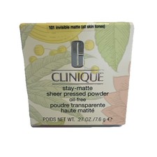 New in Box! Clinique Stay-Matte Sheer Pressed Powder ~ 101 Invisible Matte