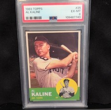Topps 1963 Al Kaline Baseball Card #25 Detroit Tigers PSA 6 EX-MT Base Set