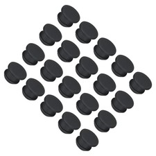 20 Pcs Silicone Snap in Locking Hole Plugs 10.5mm/0.41 Inch Dia Black
