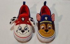 Paw Patrol Characters Toddler Kids Fleece Slip-On Sneakers Chase Marshall Size 5