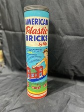 1950s American Plastic Bricks by Elgo   Original Litho Tube   Pre-LEGO