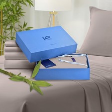 Kickoff Viscose Bamboo Sheets Queen Size 4-pc 100 Organic Bamboo Viscose Bed...