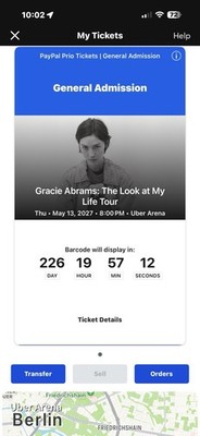Gracie Abrams Konzertkarten Berlin 13.05.27 Stehplatz