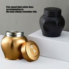 Stainless Steel Pet Memorial Ashes Urn Black Sealed Jar Cats Funeral Keepsakes