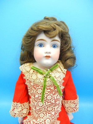 Antique German 22'' Bisque Doll Kestner #154 DEP Gussetted Kid Body