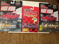 Lot 3 Racing Champions 1:64 1964 Ford Fireball 1957 Ford Ranchero 1955 Chevy