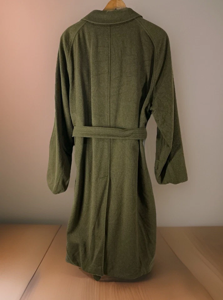 Paul Stuart Italian Made Tiroler Loden Wool Alpaca Overcoat Belted Men Size 38 - Image 3 of 4