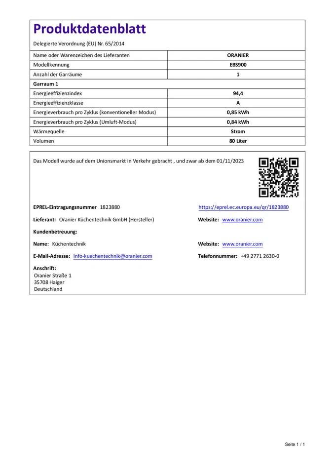 ORANIER EBS900 - Bild 3 von 3