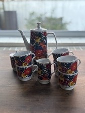 Vintage cp Colditz German Democratic Republic Retro Flower Coffee Set