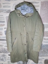 Seraphine Maternity Parka Coat Womens Size 12 Khaki Warm Lined Pop Hood Toggles