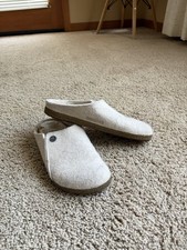 Birkenstock Women's Zermatt Shearling Light Cream Wool Felt Slippers Sz 37 US 6