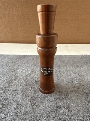 Vtg P.S. OLT Model MKV Duck Call Wooden Mallard Pekin Illinois Waterfowl NICE
