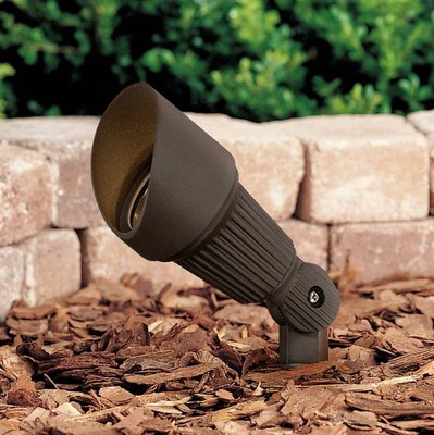 Outdoor Landscape Light Low Voltage Hooded Bronze 7 1/2'' Spotlight for Path
