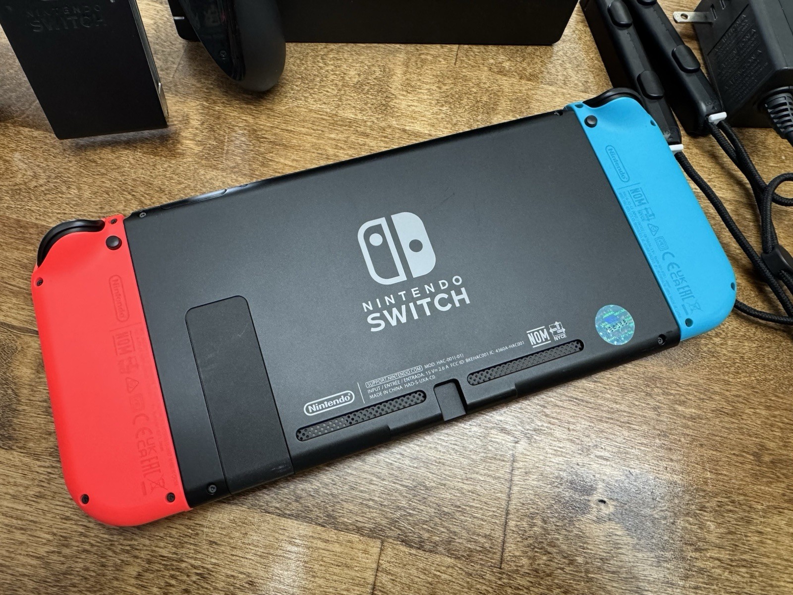 Nintendo Switch HAC-001 Black/Red/Blue Console with Joy-Con Controllers, Dock