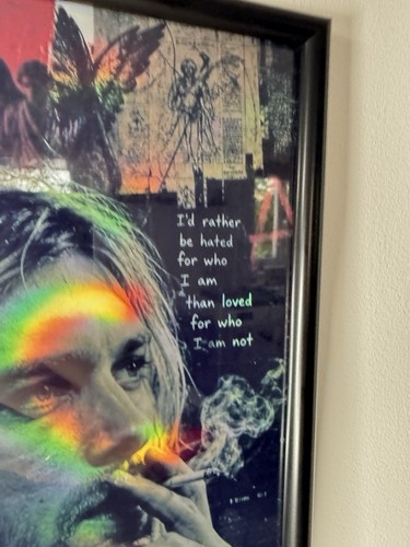 Nirvana Kurt Cobain Framed Poster Print A4 Poster Holigraphic paper ...