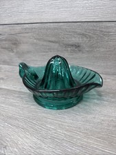 Vintage Jeanette Jennyware Ultramarine Teal Glass Reamer Juicer 7" PRISTINE