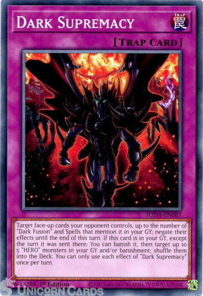 SUDA-EN067 Dark Supremacy : Common 1st Edition YuGiOh Card