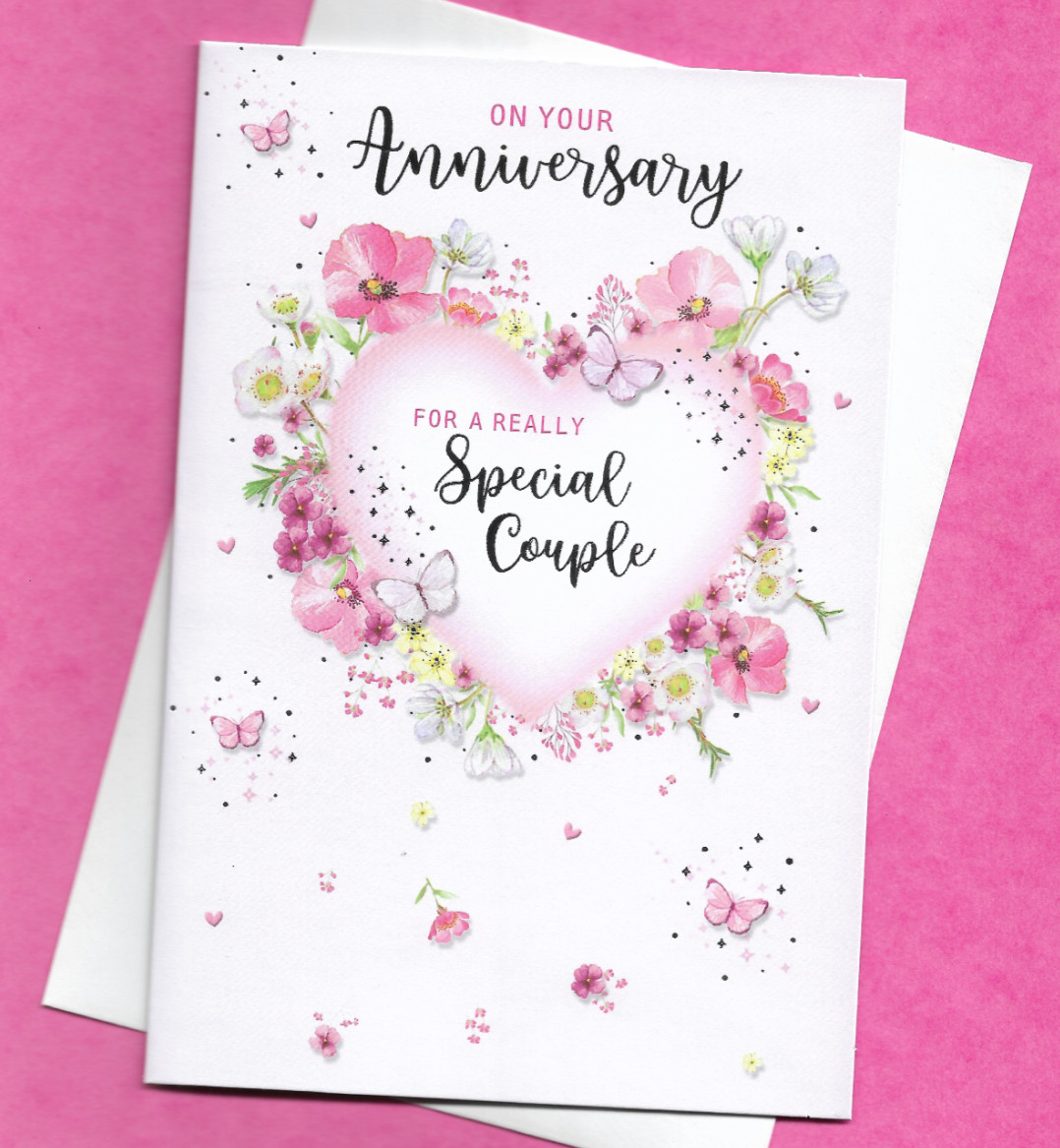 Your Anniversary Card For A Really Special Couple Wedding Floral Heart 19x13cm