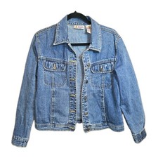   BILL BLASS 100 Cotton Distressed Denim Vintage Designer Jacket Sz. M   