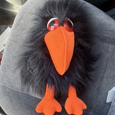 Vintage 1990 Raven Black/Orange Plush, Small 6-14 in, Washable, Ages 3-5