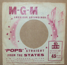 "M.G.M","Company Sleeve","Original","45rpm","7inch","Record","Vintage",, ;0>