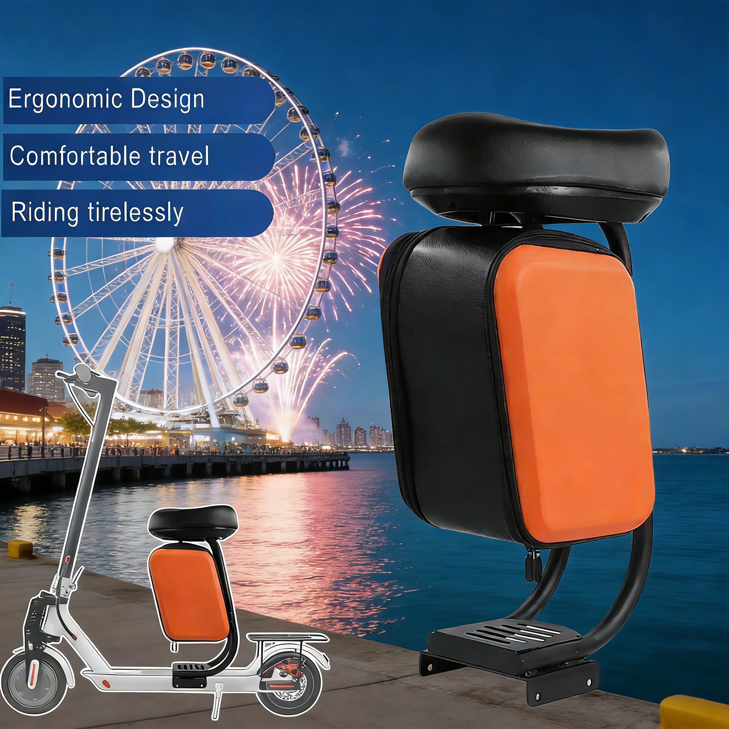 For Xiaomi-like M365/1S/P: Electric Scooter Seat, 10L, Shock