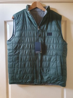 Quebramar Gilet Men's Green Grey Puffer Vest Jacket Padded  L  P2P 22'' RRP   130