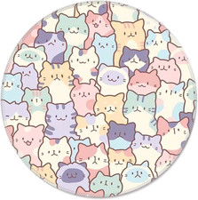 Round Cute Cat Mouse Pad Small Kawaii Funny Cat Design Mousepad, Laptop Computer