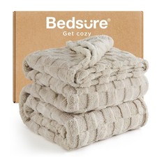 Bedsure Light Brown Full Size Blankets for Bed - Super Soft Cozy Fleece Blank...
