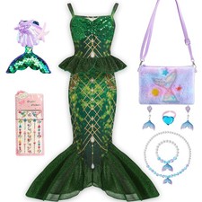 Wudiatae Emerald Forest mermaid tail costume 5-6 years