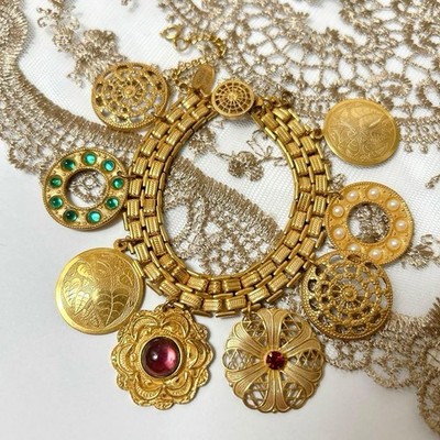 Miriam Haskell Vintage Gold Multicolor Armband Armreif Accessoires mzmr