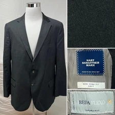Hart Schaffner Marx Men's 52L New York Fit Soft Reda Charcoal Gray Blazer Jacket