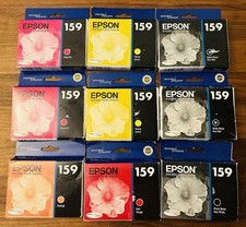 New Lot of 9 Epson 159 Ink Matte Photo Black Cyan Magenta Red Orange Yellow