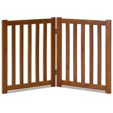 LZRS 2-Panel Wooden Free Standing Foldable Dog Gate Indoor   Solid Hardwoo