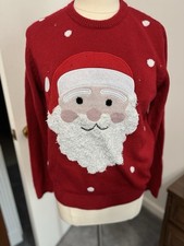 Red Santa Christmas Holiday Sweater, Size Large