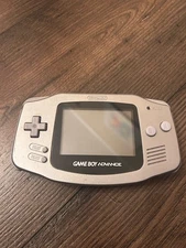 Gameboy Advance (GBA) Model AGB-001 console, silver, tested working.