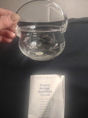 Princess House Heritage Handblown Crystal Glass Basket New