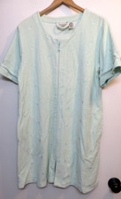 Delicates Robe Bathrobe Women Medium Mint Green Seashells Full Zip Spa Y2K Ocean