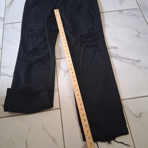 We The Free Black Straight Leg Distressed Jeans Size 31 Curvy A8 - Picture 10 of 13