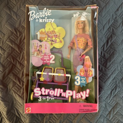 2001 Barbie & Krissy Stroll 'N Play 3-in-1 Fun Doll Set Mattel 50964 NRFB