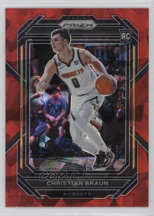 2022-23 Panini Prizm Red Ice Prizm Christian Braun #223 Rookie RC 1pk2