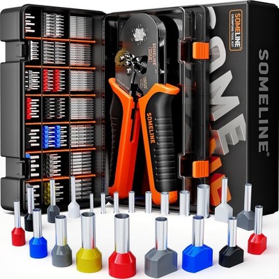 Ferrule Hexagonal Crimping Tool Kit, 21 Sizes Ferrules, 24-8 AWG Ferrule Crimper