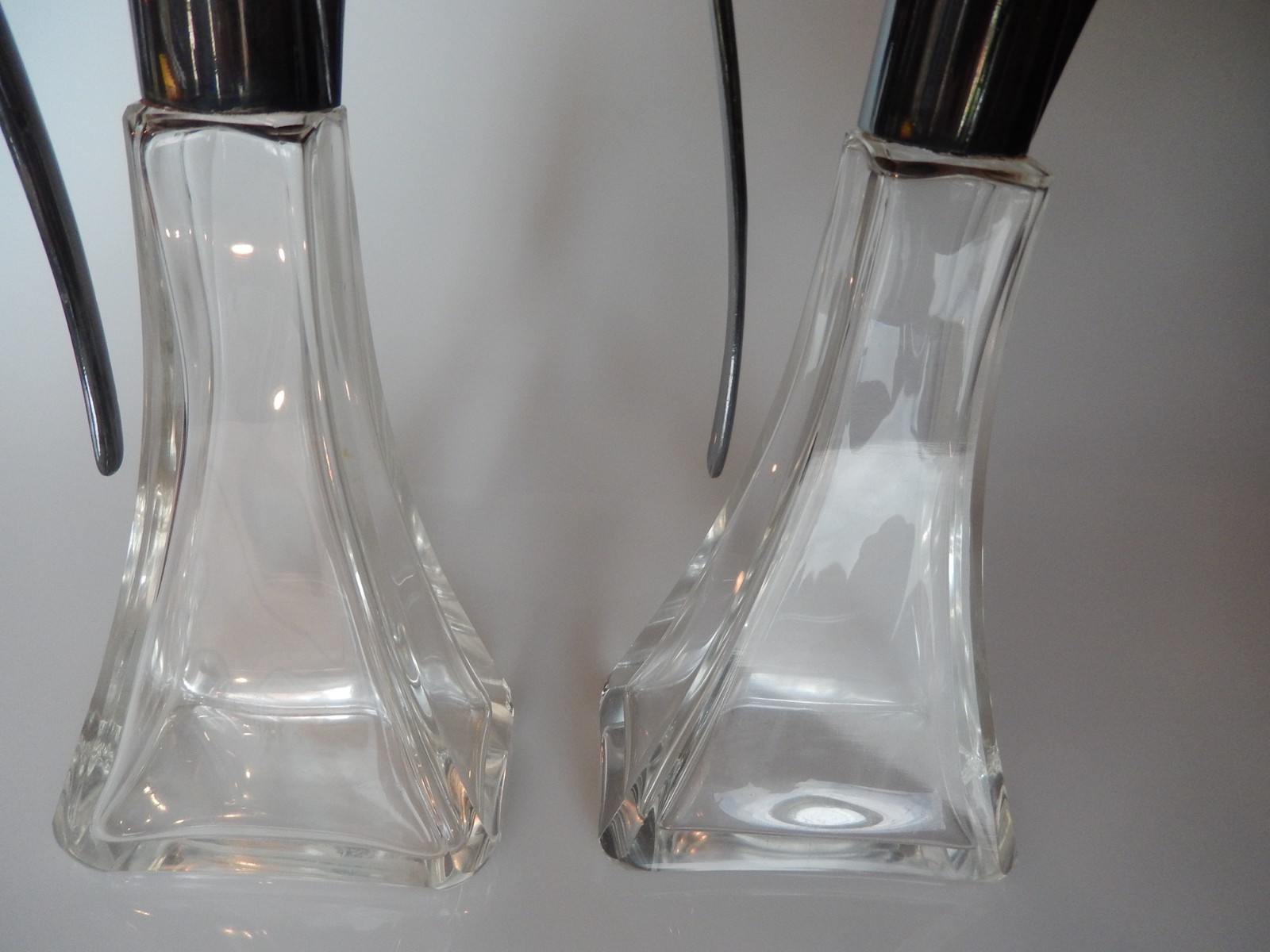 Krupp & Berndorf Metalware Factory BMF Glass Silver Plated Set of 2 Cruets