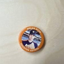 Nolan Ryan Houston Astros Vintage Baseball Pinback Button Pin Fun Foods 1984