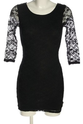 H&M DIVIDED Spitzenkleid Damen Kleid Gr. DE 34 schwarz Elegant