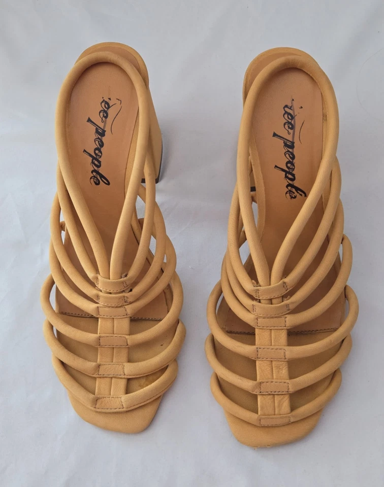 Free People Colette Cinched Heels in Hot Orange, Size 9 - Image 3 of 4